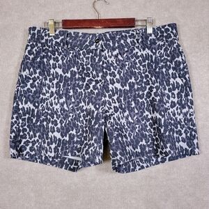 ISAAC MIZRAHI Women's Shorts 14 High Rise Tailored Stretch Leopard Print Bermuda